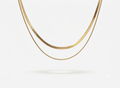 Stacking double Herringbone Necklace - Amara