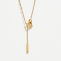 Interlock Square Lariat Necklace - Mara
